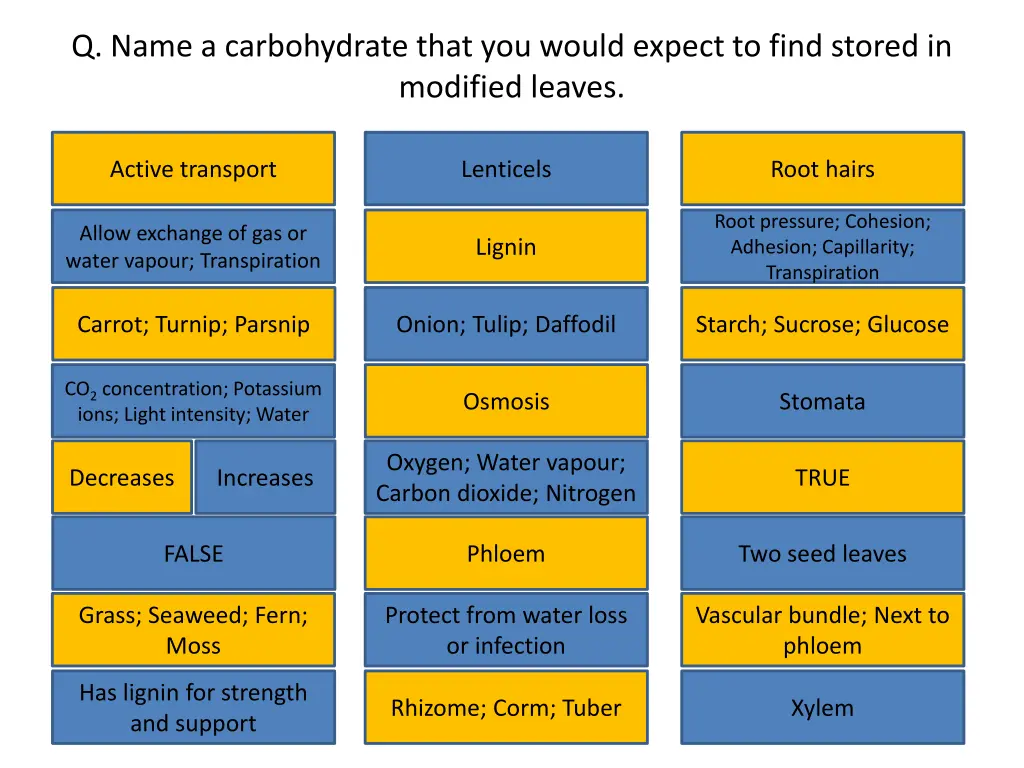 q name a carbohydrate that you would expect