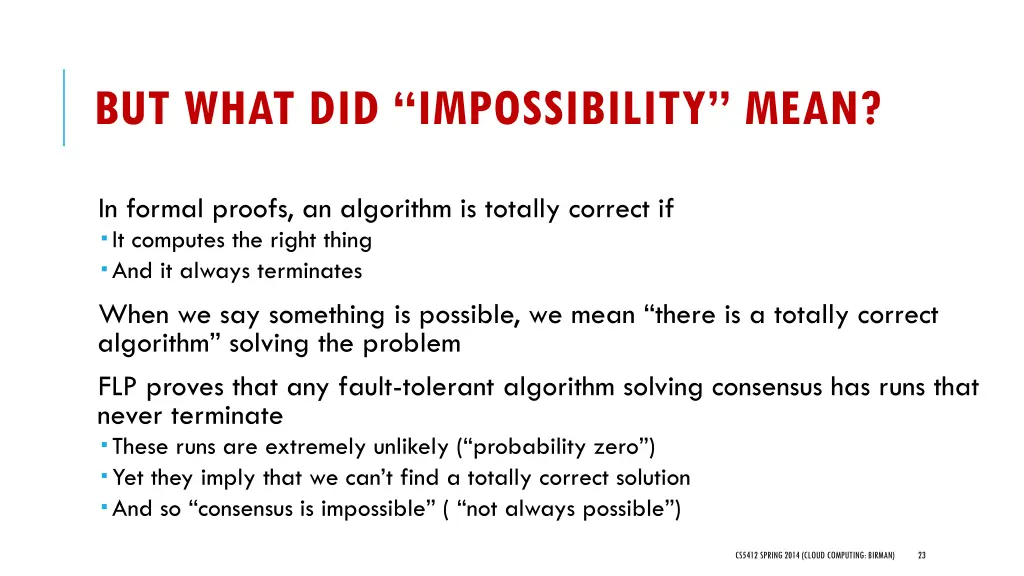 but what did impossibility mean