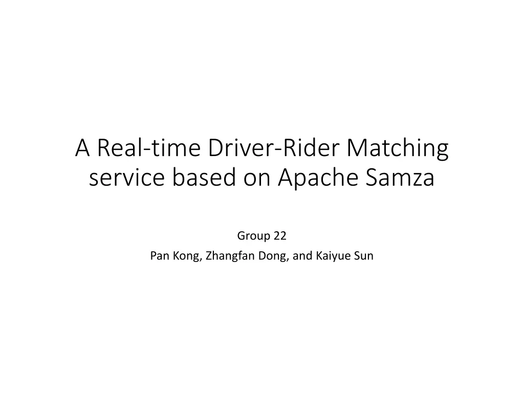 a real time driver rider matching service based