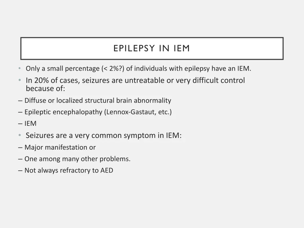 epilepsy in iem