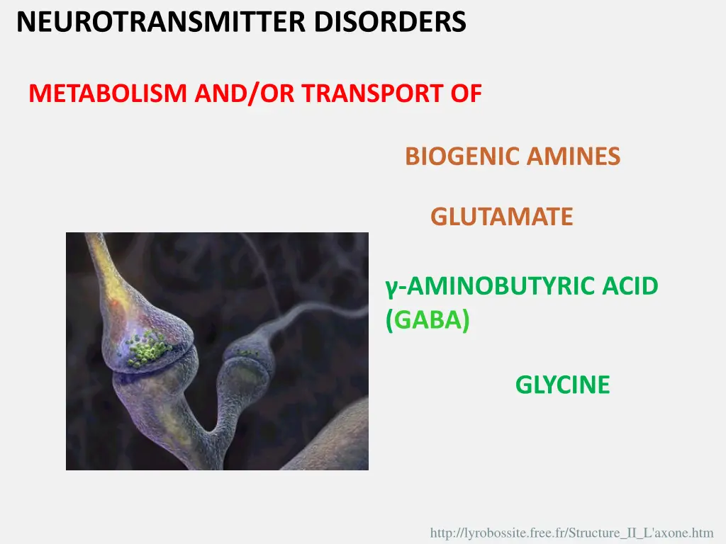 neurotransmitter disorders