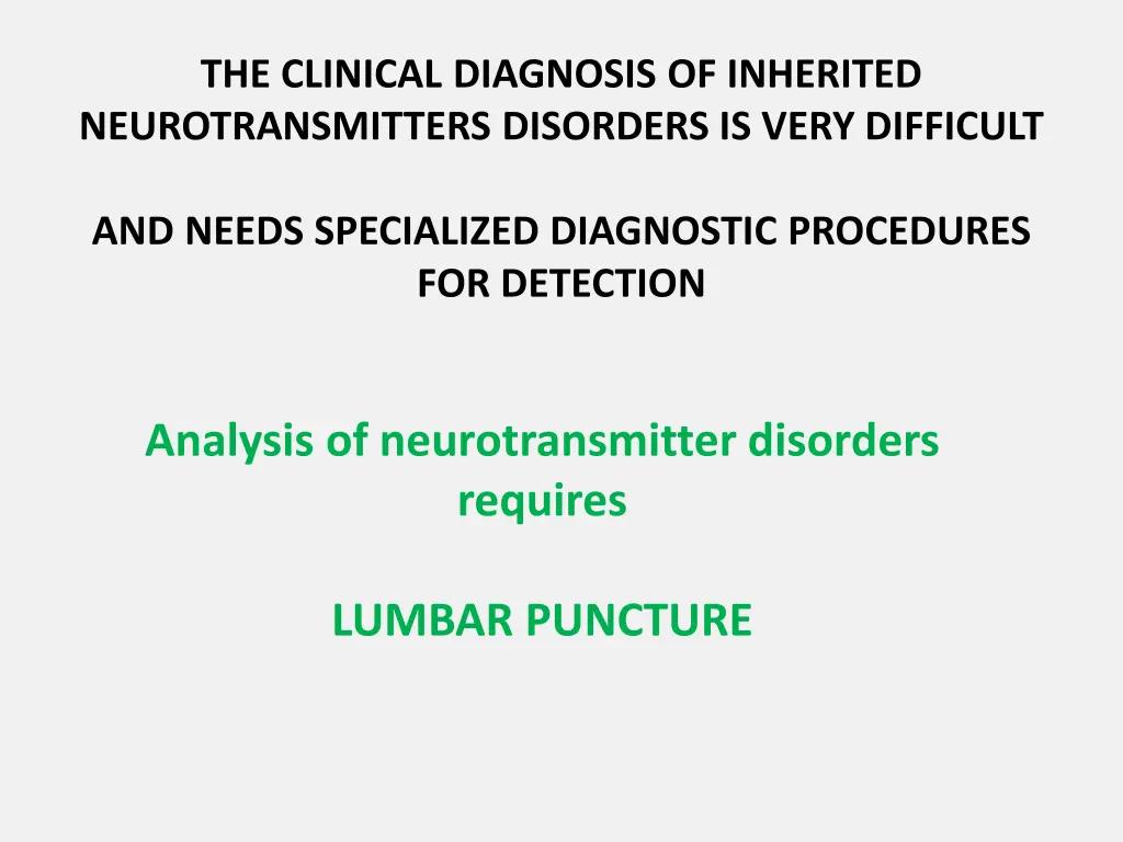 the clinical diagnosis of inherited