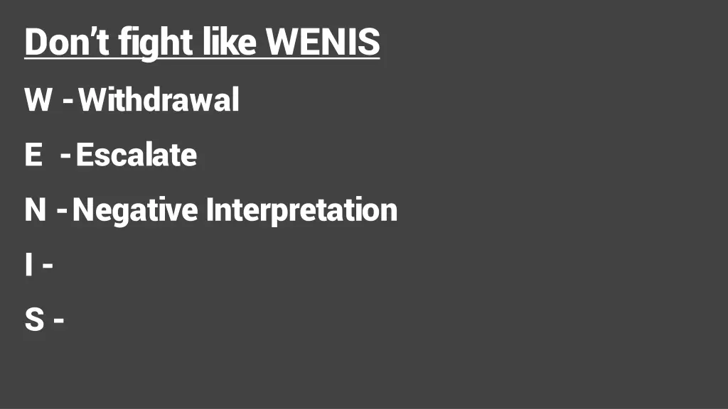 don t fight like wenis w withdrawal e escalate 1