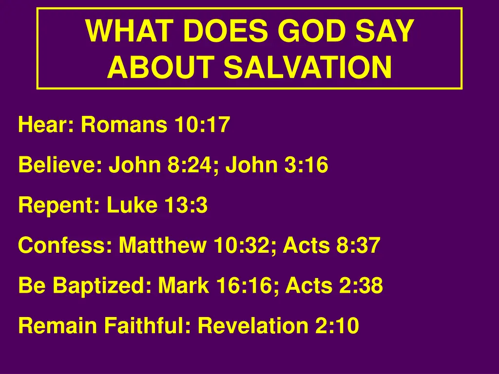 what does god say about salvation