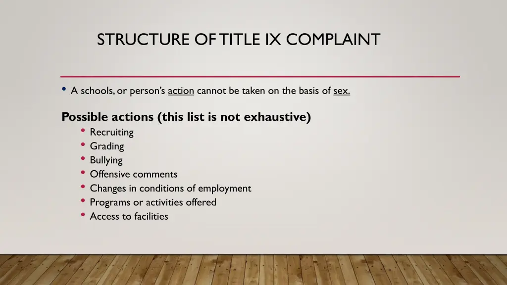 structure of title ix complaint