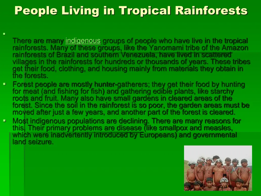 people living in tropical rainforests