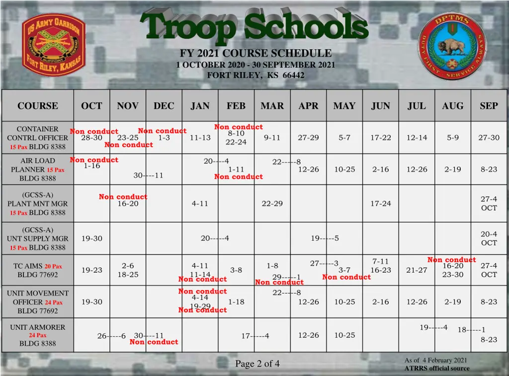 fy 2021 course schedule 1 october 2020 1