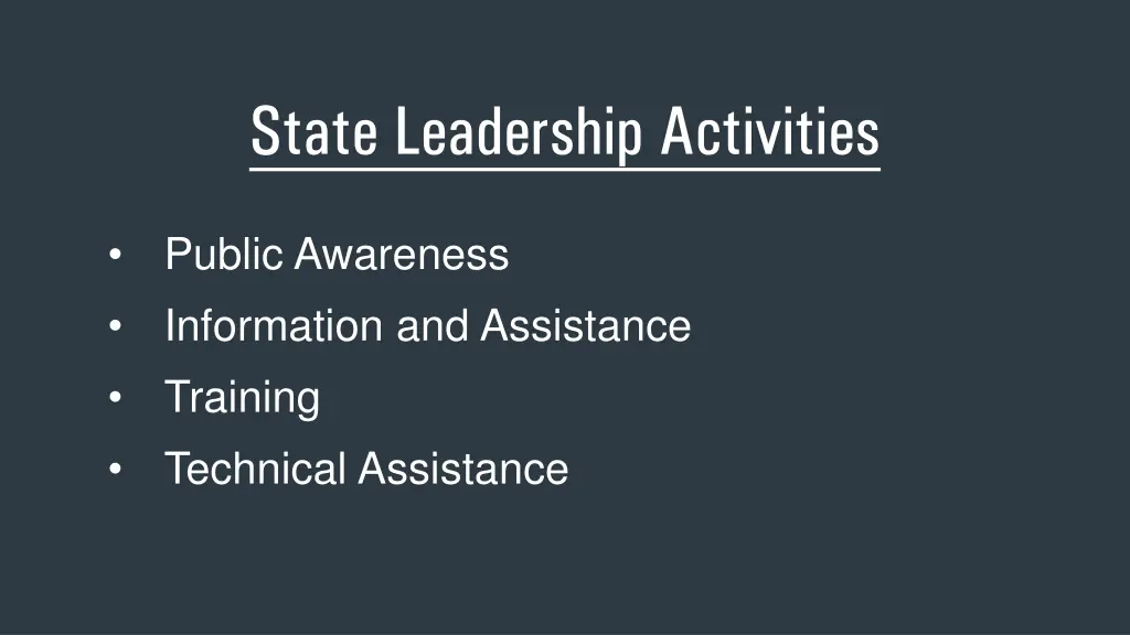 state leadership activities