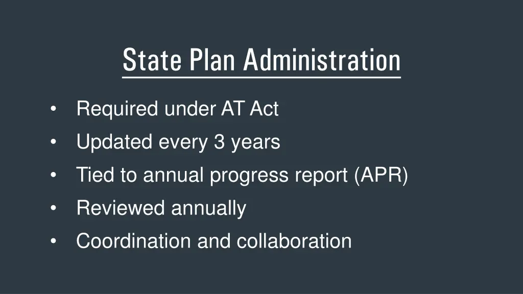 state plan administration