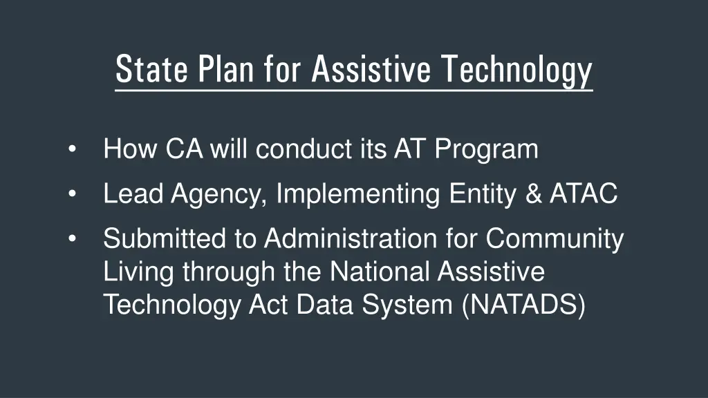 state plan for assistive technology