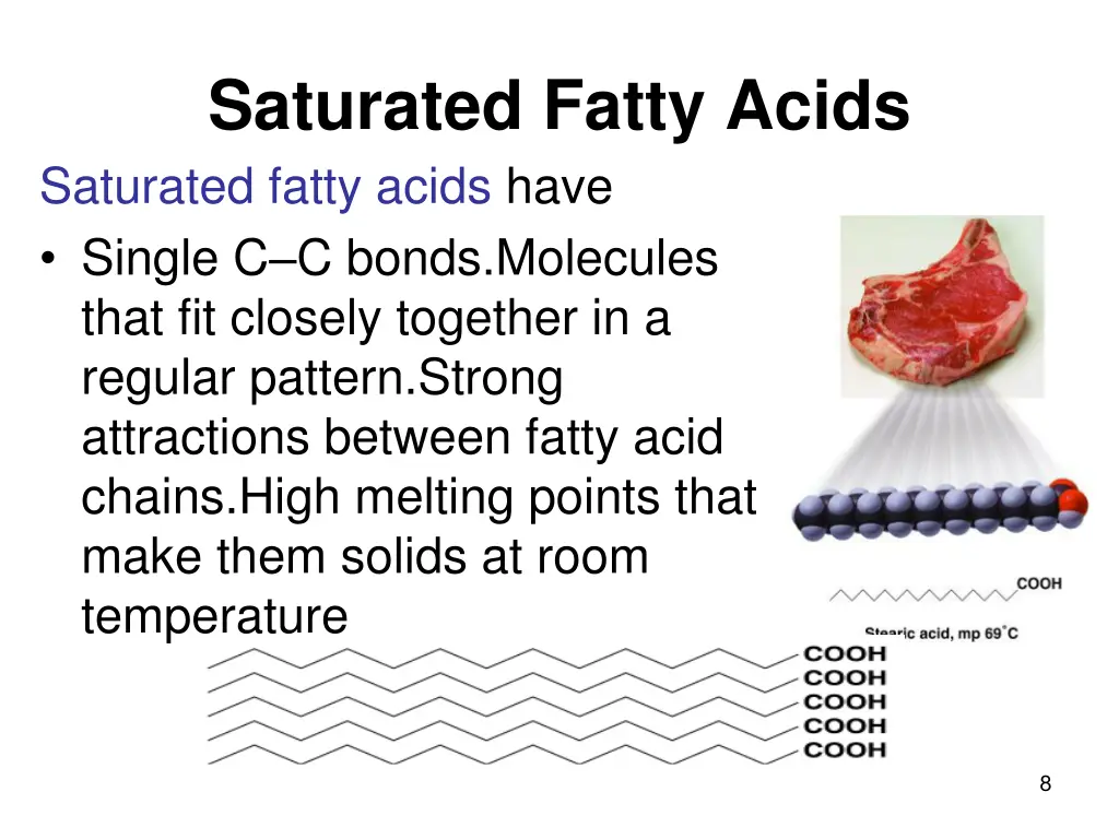 saturated fatty acids saturated fatty acids have