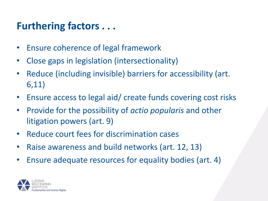 furthering factors
