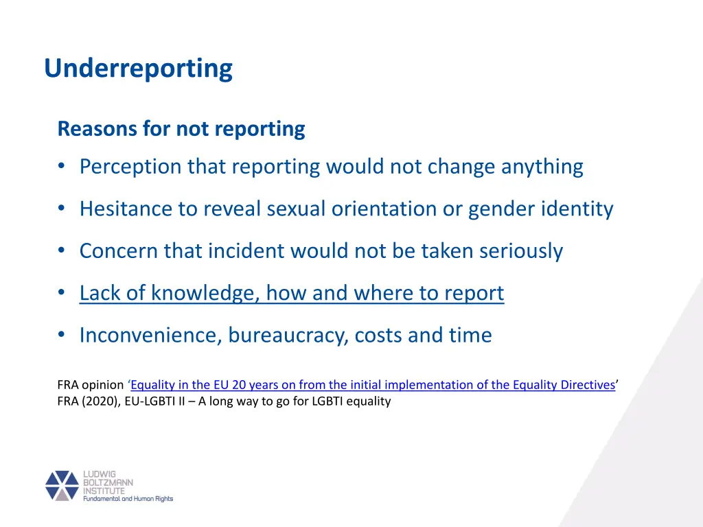 underreporting