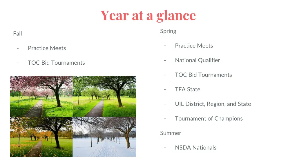 year at a glance