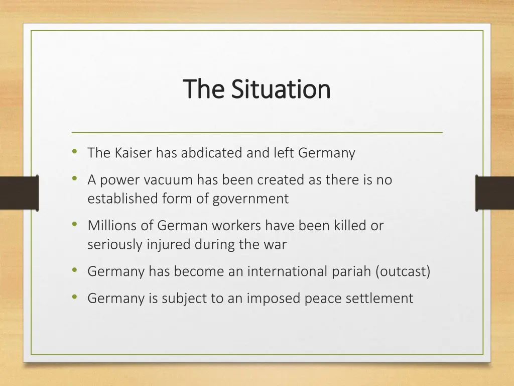 the situation the situation