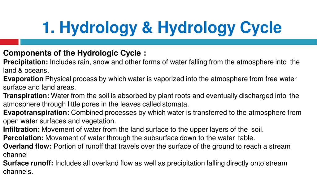 1 hydrology hydrology cycle 3