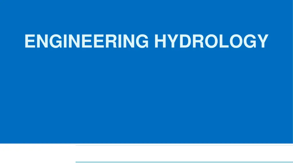engineering hydrology