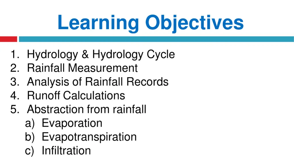 learning objectives