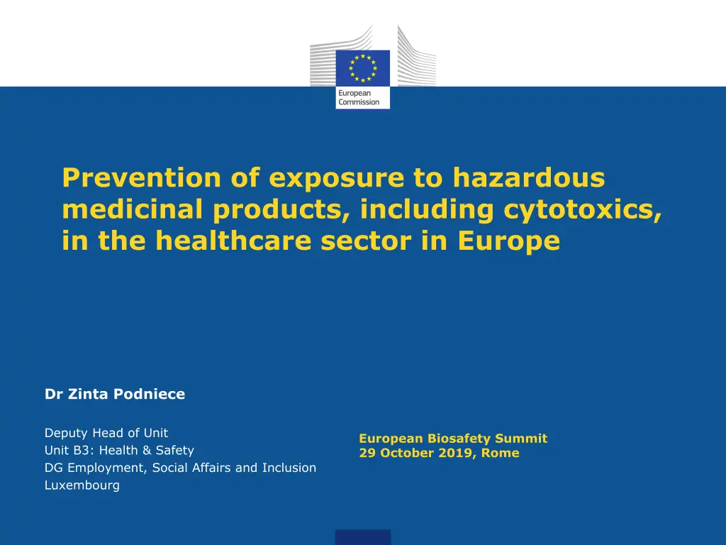 prevention of exposure to hazardous medicinal