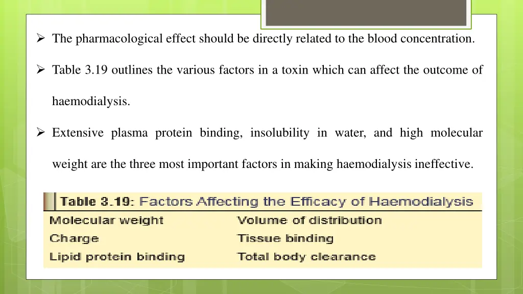the pharmacological effect should be directly