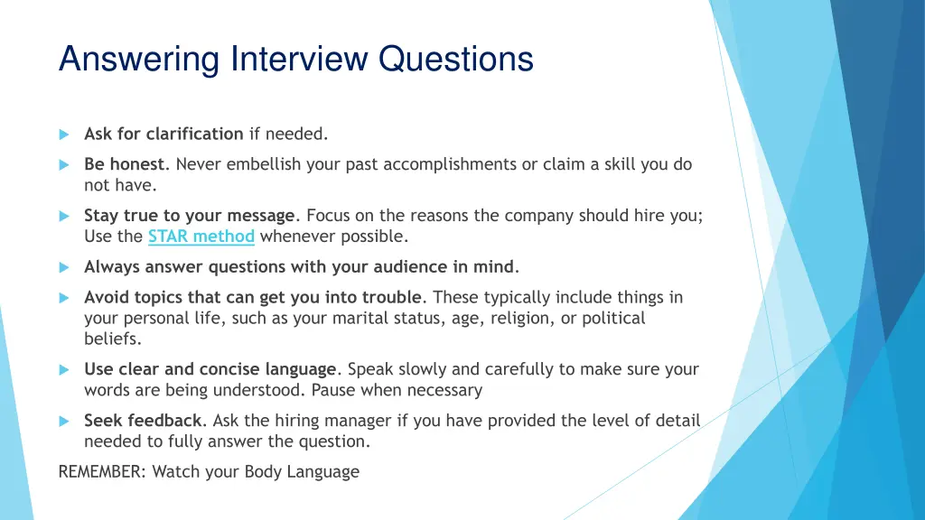 answering interview questions