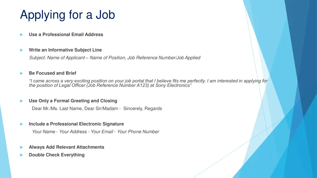 applying for a job