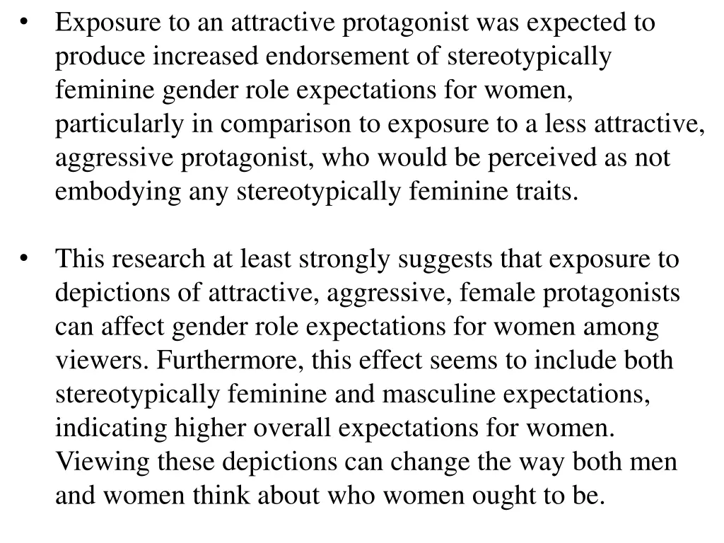 exposure to an attractive protagonist