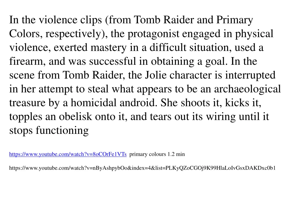 in the violence clips from tomb raider