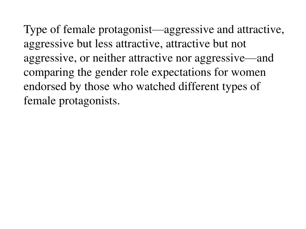 type of female protagonist aggressive