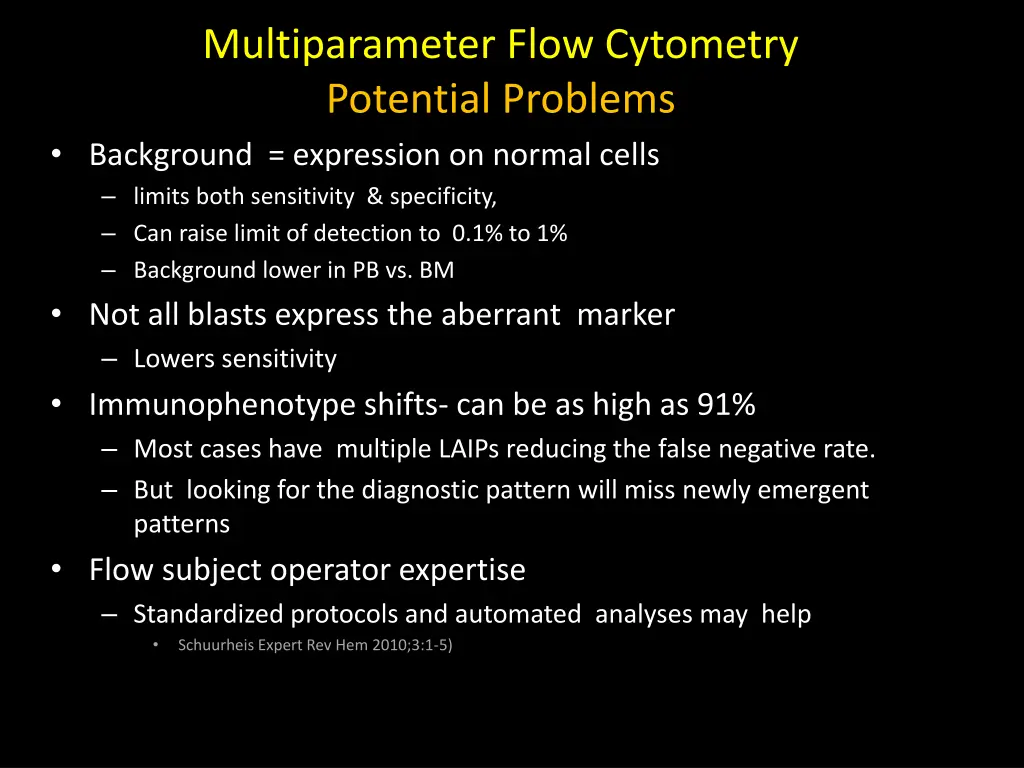 multiparameter flow cytometry potential problems