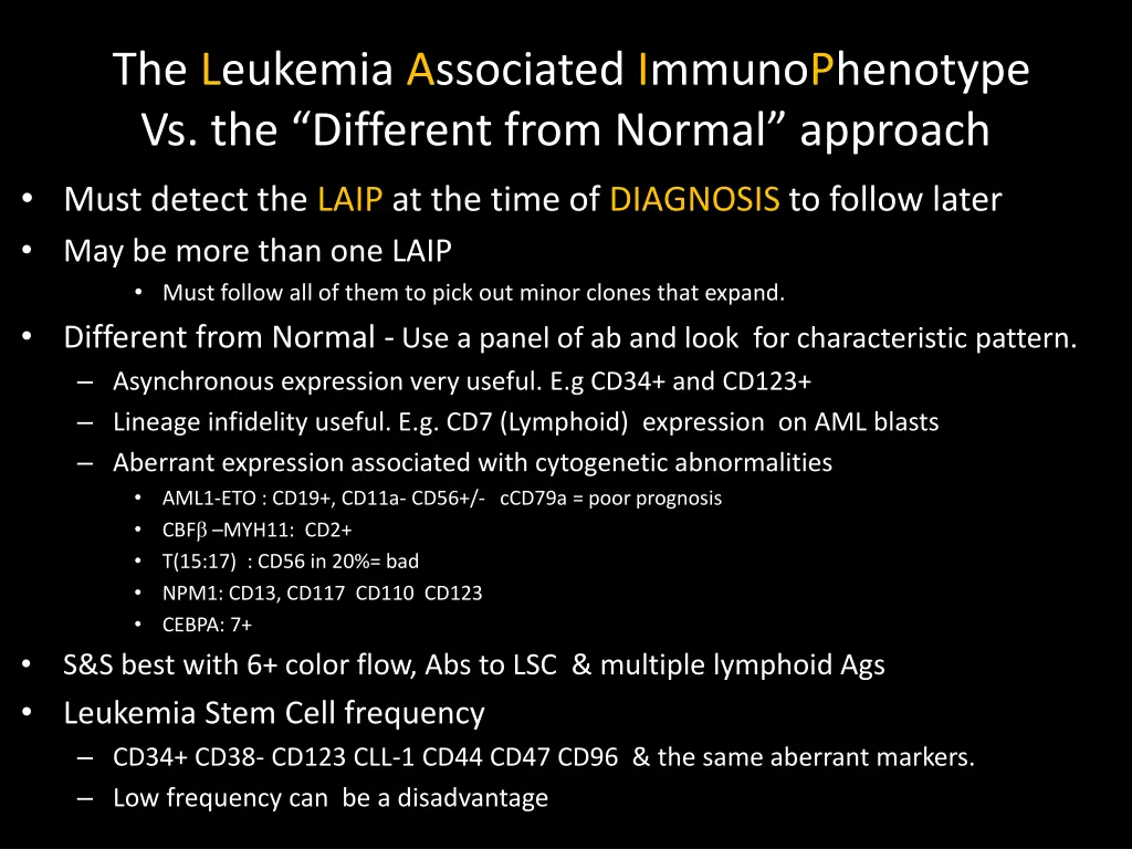 the leukemia associated immunophenotype