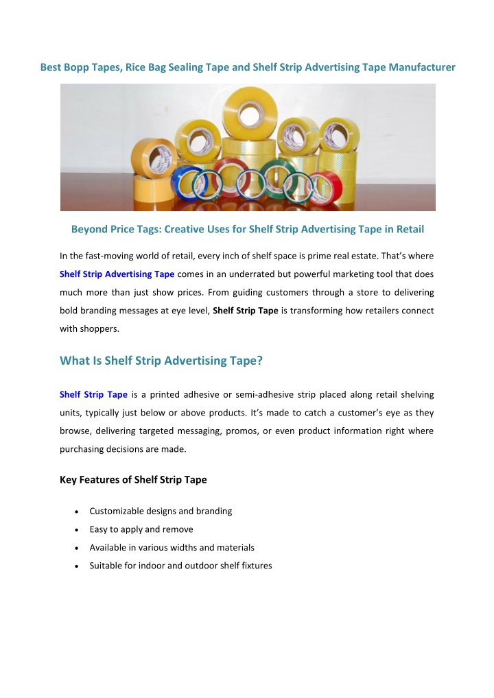 best bopp tapes rice bag sealing tape and shelf