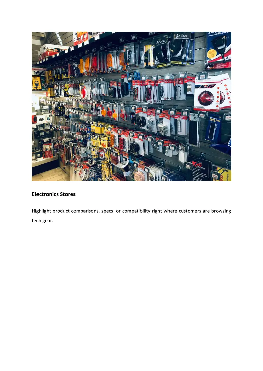 electronics stores