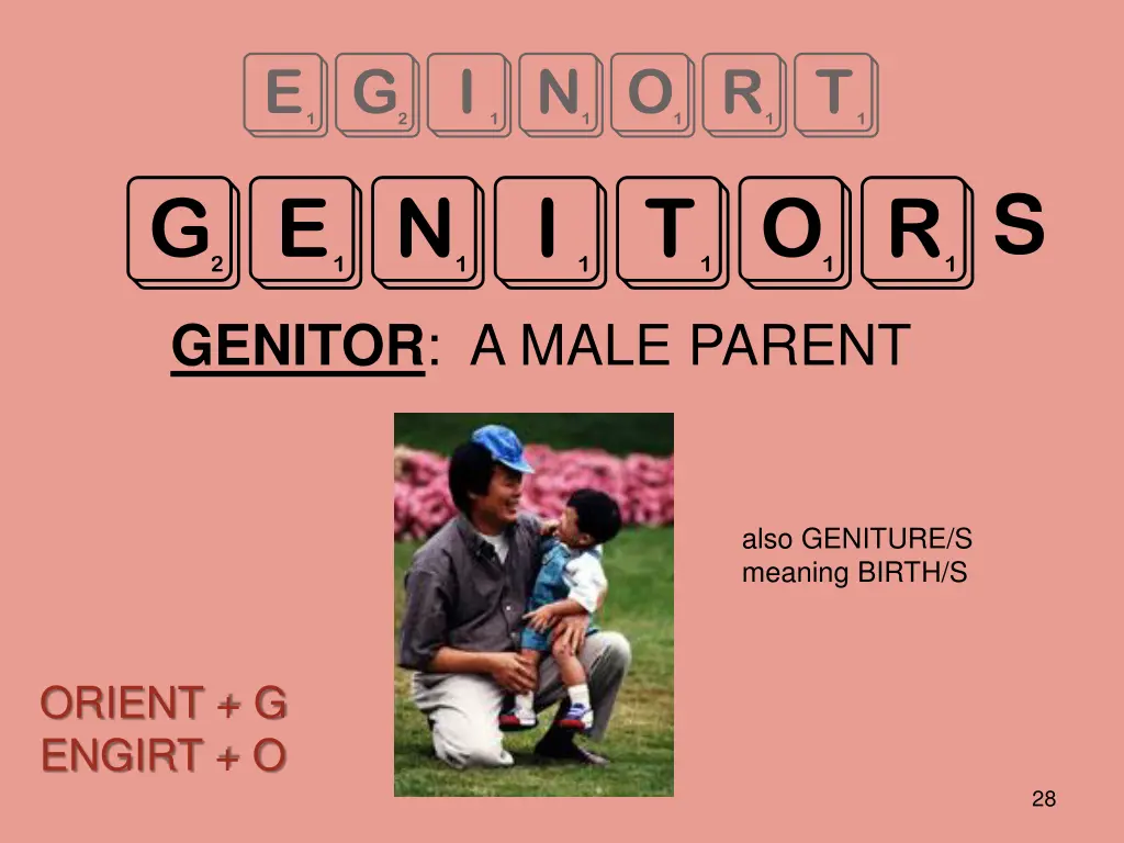 eginort genitor genitor a male parent