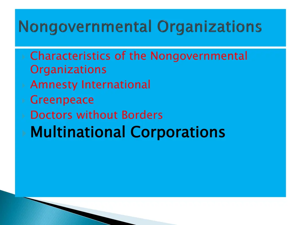 characteristics of the nongovernmental