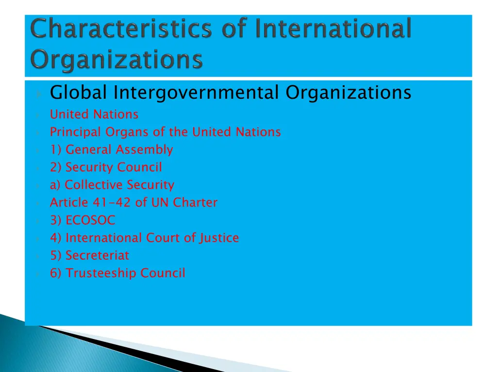 global intergovernmental organizations united