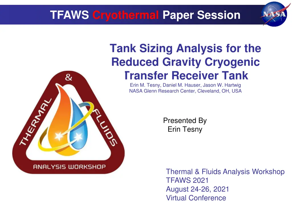 tfaws cryothermal paper session