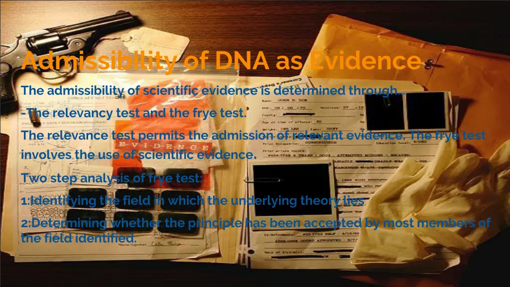 admissibility of dna as evidence