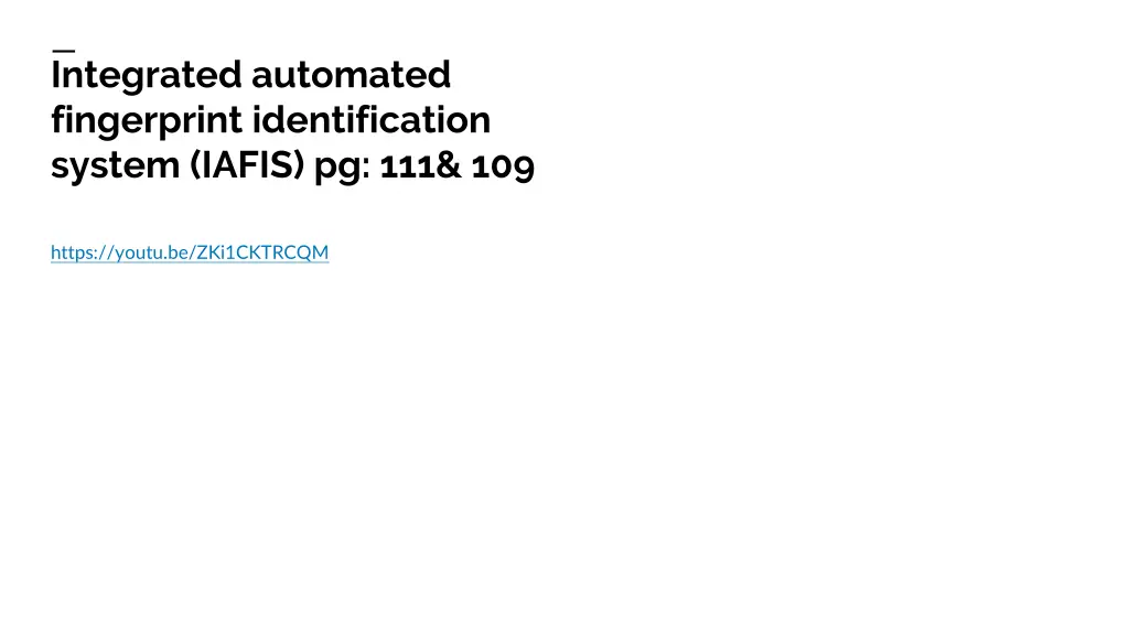 integrated automated fingerprint identification