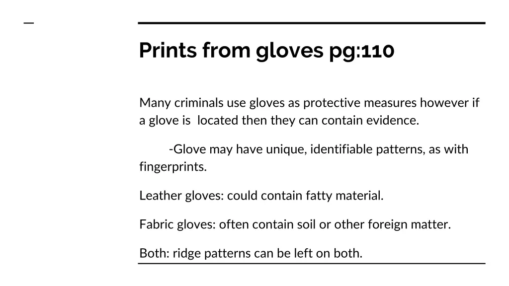 prints from gloves pg 110