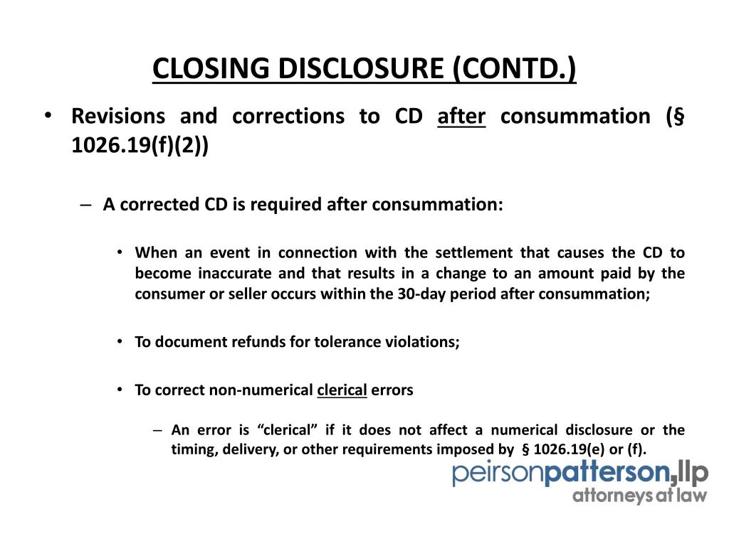 closing disclosure contd