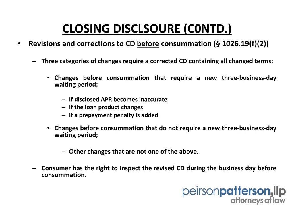closing disclsoure c0ntd