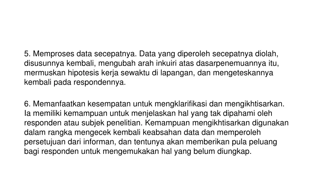 5 memproses data secepatnya data yang diperoleh