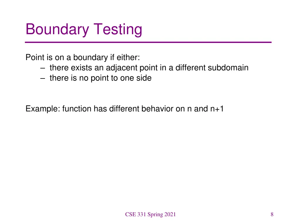 boundary testing