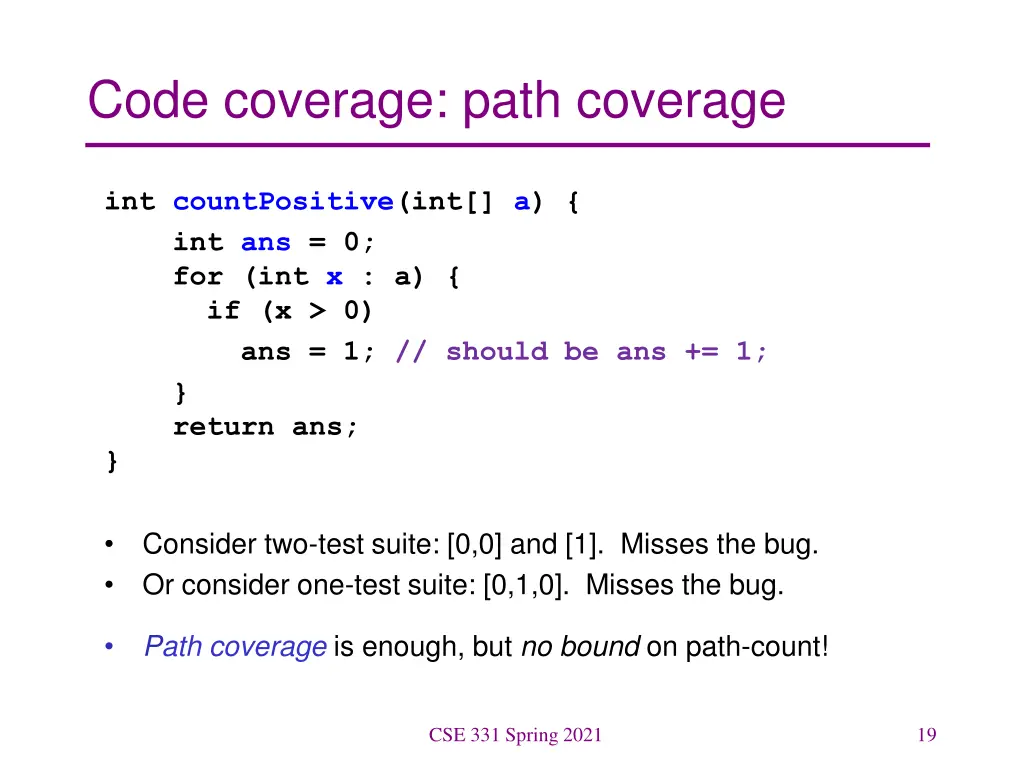 code coverage path coverage