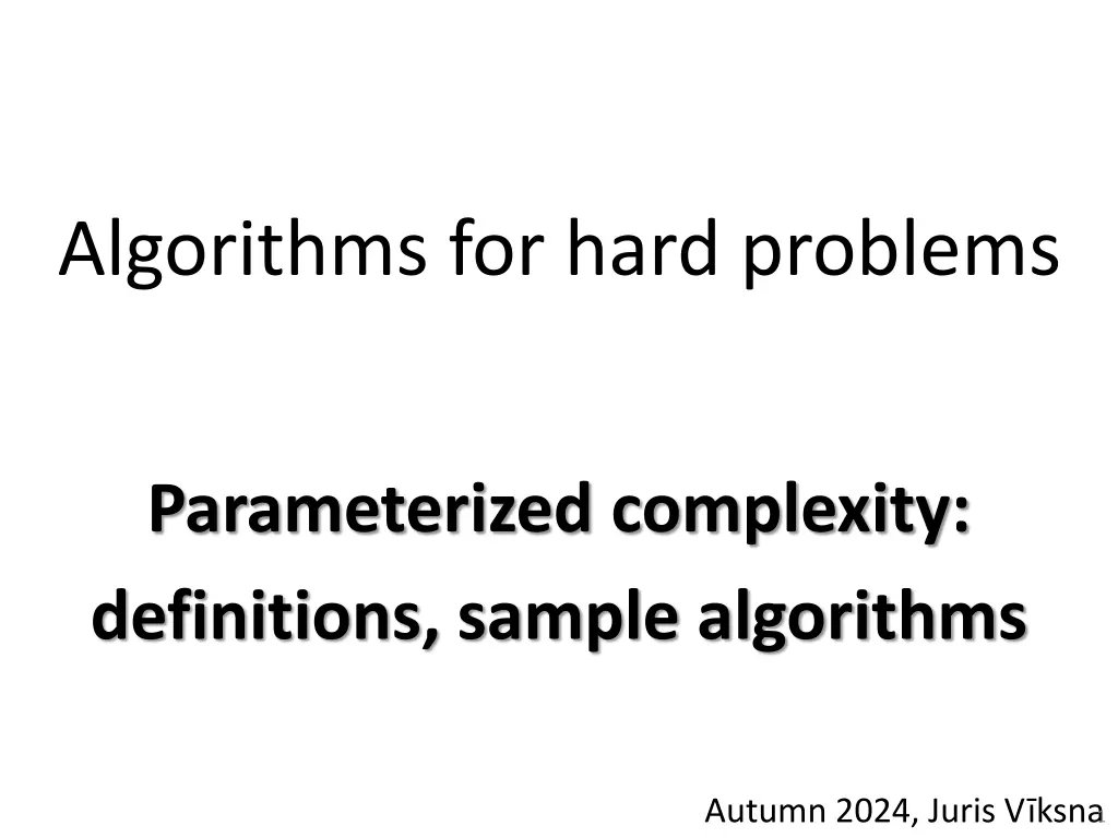 algorithms for hard problems
