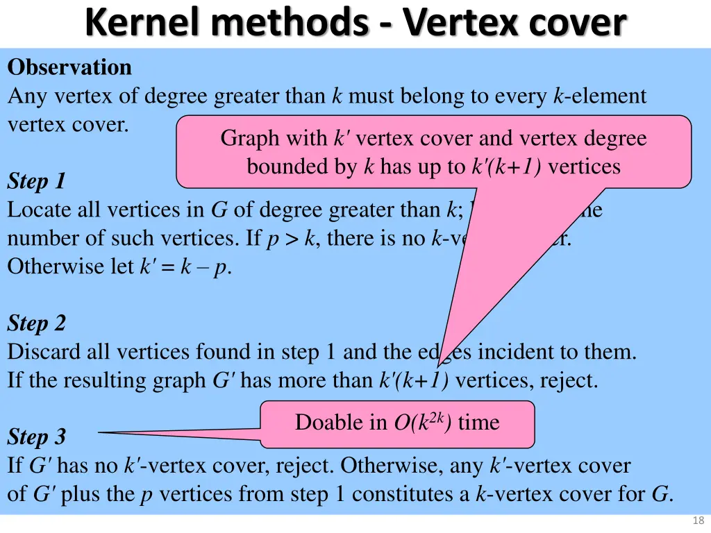kernel methods vertex cover observation