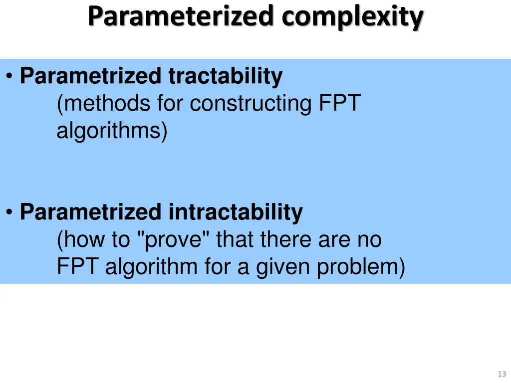 parameterized complexity 2