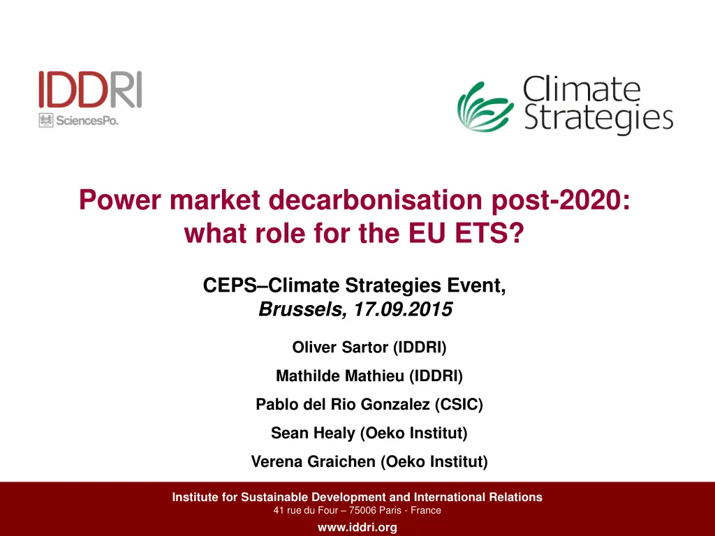 power market decarbonisation post 2020 what role