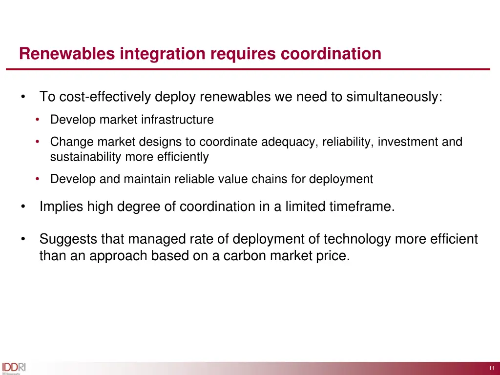 renewables integration requires coordination